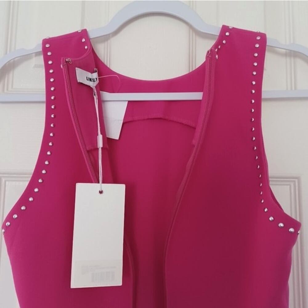 Likely Manhattan Fuchsia Studded Sleeveless Mini Dress 6 Sorority Luncheon NWT - Picture 8 of 11